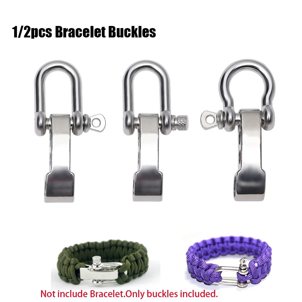 цена Steel O-Shaped Bracelet Buckles Paracord Bracelets accessories U-Shaped Shackle Buckle Survival Rope Paracords