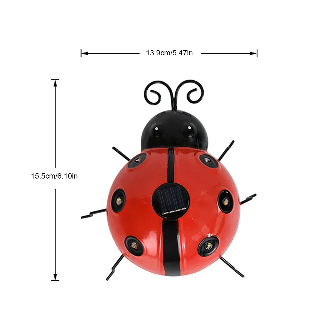 Garden luminous seven-spotted ladybug decoration, solar-powered seven-spotted ladybug ornaments, seven-spotted ladybug figurines