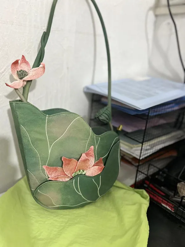 JIAERDI Chinese Style Embroidery Green Messenger Bag Wallet Women Harajuku Lotus Shoulder Bags Ladies Ancient Hanfu Handbag Chic