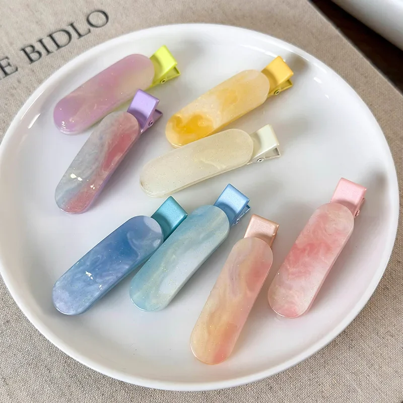 

Блестящие красочные Бесшовные заколки для волос в форме дуги в форме эллипса, бесшовные заколки для макияжа, Заколки для женщин и девушек, милые заколки, головной убор