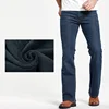 Mens Winter Stretch Denim Jeans Thicken Warm Pants Slim Slightly Flare Trousers Boot Cut Fit Polar Fleece Jeans 1