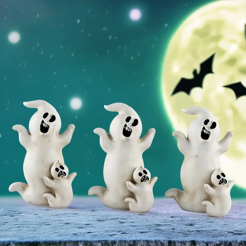 New Halloween Pumpkin Small Ornament Ghost Black Cat Ghost Festival Decoration Holiday Gift Resin Desktop Ornament