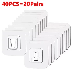 Versatile Transparent Waterproof Wall Hooks (20 Pairs)