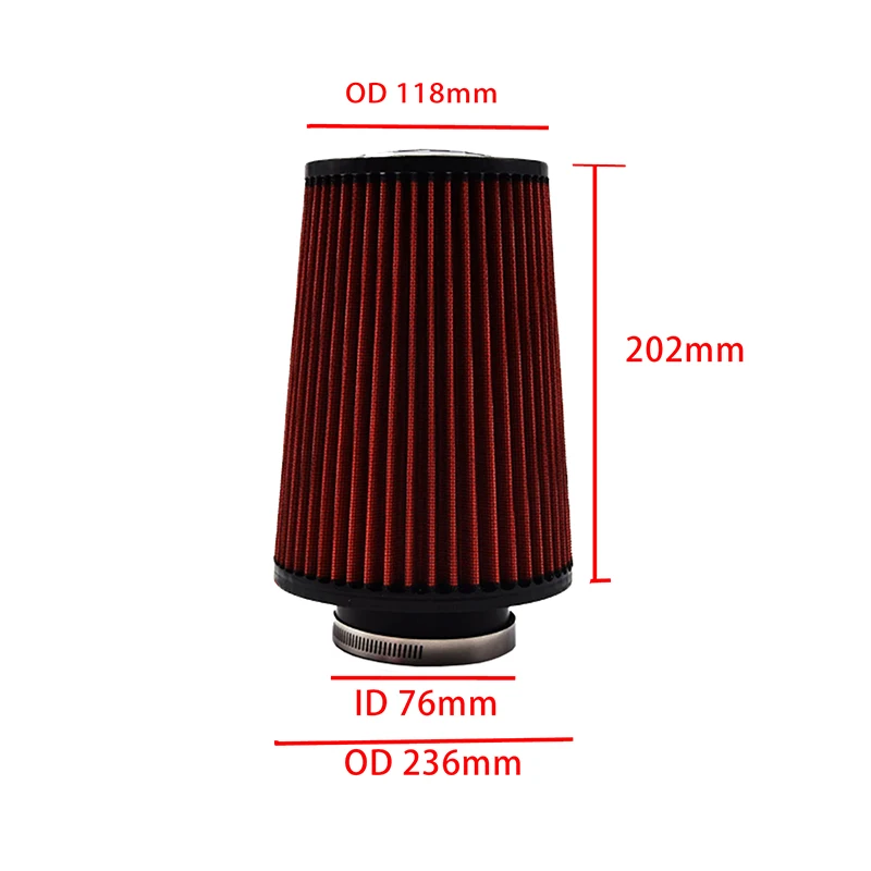 Air Filter 60MM 70MM 76MM Air Filter High Flow Cold Air Intake Universal Filters Vehicles Filters Car Accessories