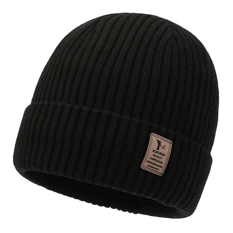 Hot Sale Male Fashion Fur Lined Beanie Hat Keep Warm Cozy Winter Hat Outdoor Soft Knit Cap For Men