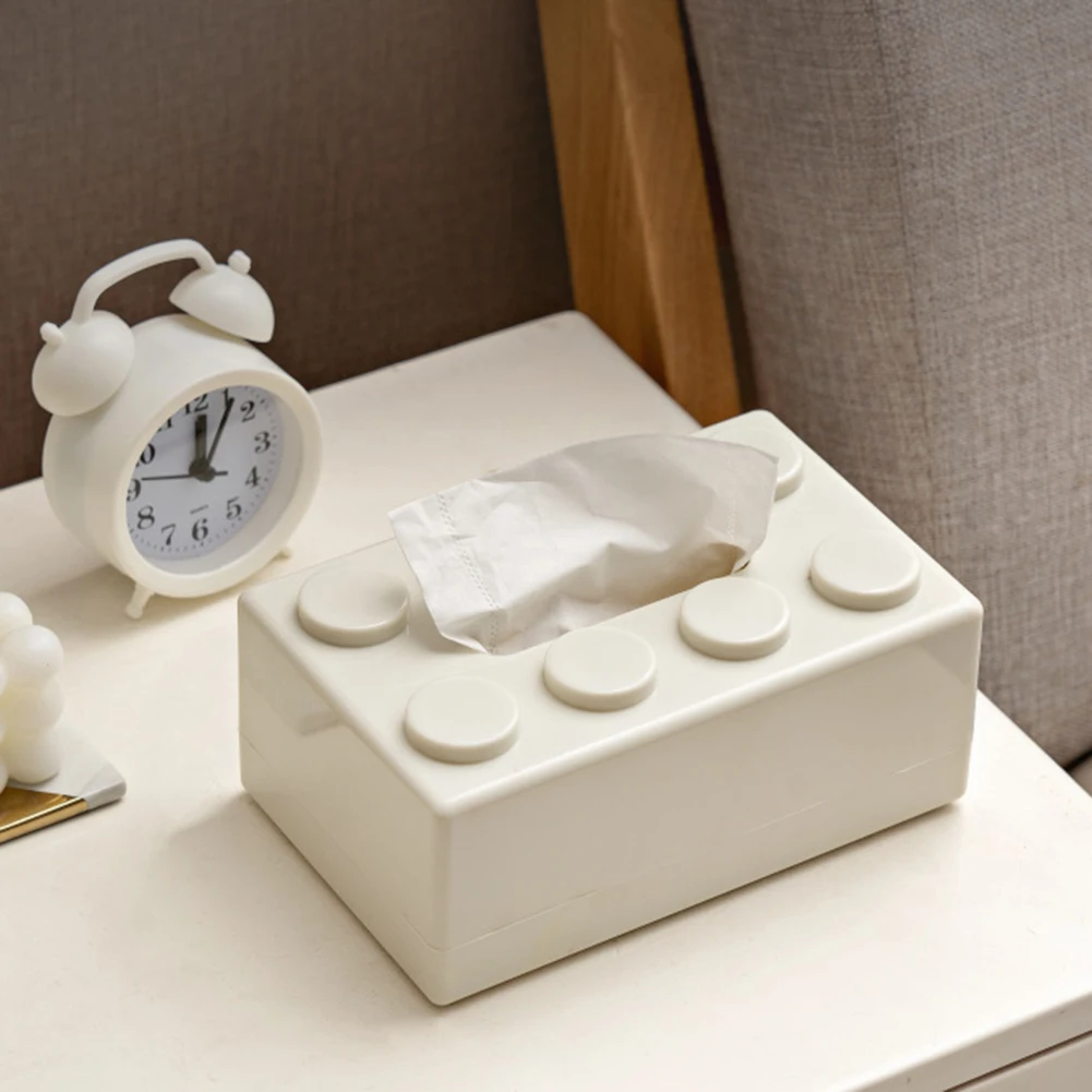 Creative Building Block Tissue Box Cover Cute Tissue Container Tissue Storage Box for Livingroom Bedroom Bathroom Home Office 3