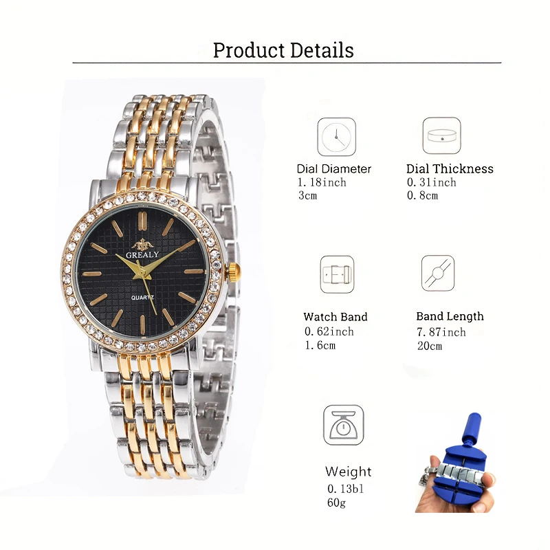 New Fashion Women Watches Casual Simple Rhinestone Lady Wristwatch Luxury Women Quartz Watch Female Gold Watch Relogio Feminino 6