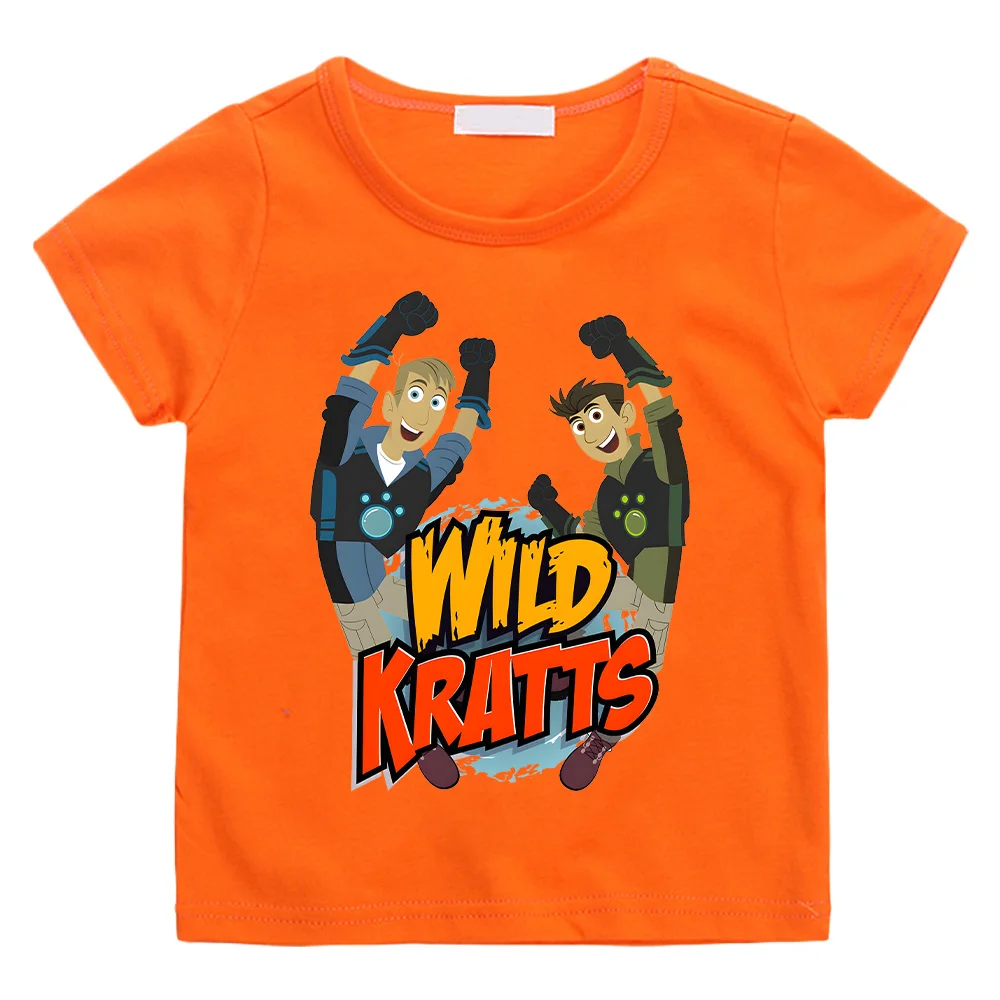 Wild Kratts Cartoon T-shirt Anime Print New Cotton Tshirt Children Fun Top Adventure Cartoon Tees Cool Boys Short Sleeve Clothes 5