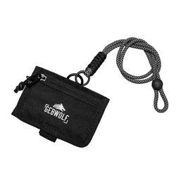 Compact RFID Blocking Foldable Neck Wallet with Zipper Pocket (Black)
