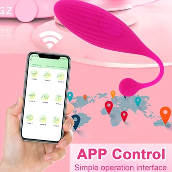 APP Bluetooth Female Vibrator Female Vagina Balls Clitoris Stimulator Wireless Dildo Remote Control Love Egg Adult Sex Toys 6