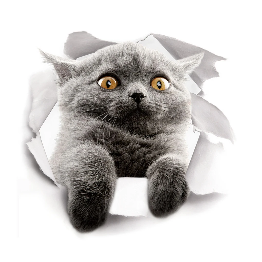 Description Picture 4 of itemFunny Cat Dog Toilet Stickers Vivid 3D Cartoon Diy Wc Washroom Home Decoration Cute Kitten Puppy Pet Animals Wall Art Decals