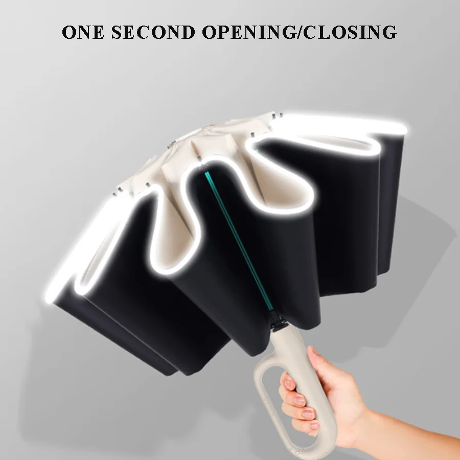 60 Bones Strong Windproof Automatic Folding Sunshade UV Protection Large Parasol For Men Women