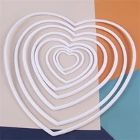 Dream Catchers Plastic Rings Dreamcatcher Heart Shaped Circle Handmade Crafts DIY Wedding Windchime Hanging Decorations Y5GB 1