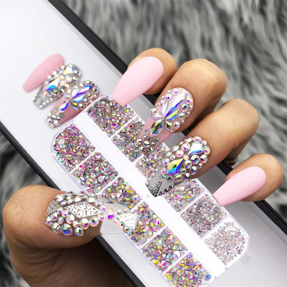 Sparkling Crystal Nail Art Rhinestones Kit with Tools