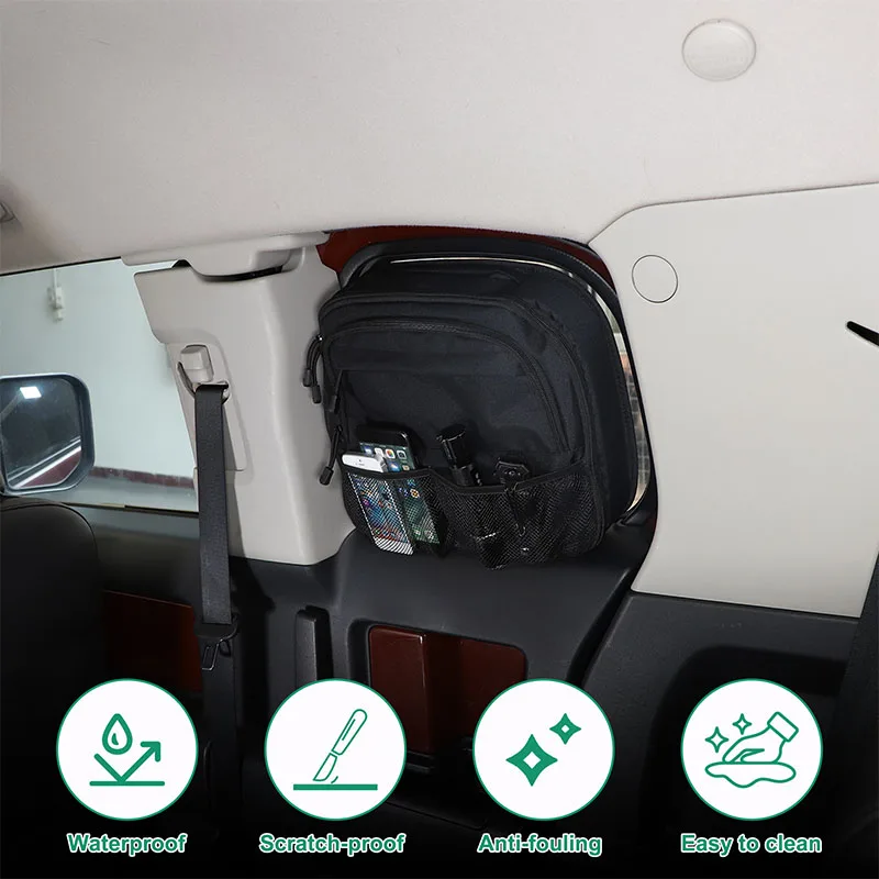 

For Toyota FJ Cruiser 2007-2021 Oxford Cloth Black Car Rear Door Window Storage Bag Tools Organizer Car Accessories