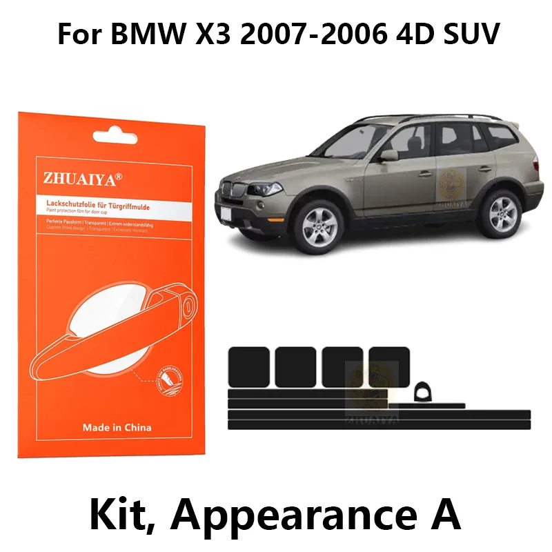 

Защитная пленка ZHUAIYA для красок дверной ручки, ТПУ PPF для BMW X3 2007-2006 4D SUV, автомобильные аксессуары