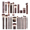 Hourglass Concealer Brush Synthetic Hair Angled Concealer Brush Eye Concealer Blending Brush Brown Metal Handle Makeup Tool 6