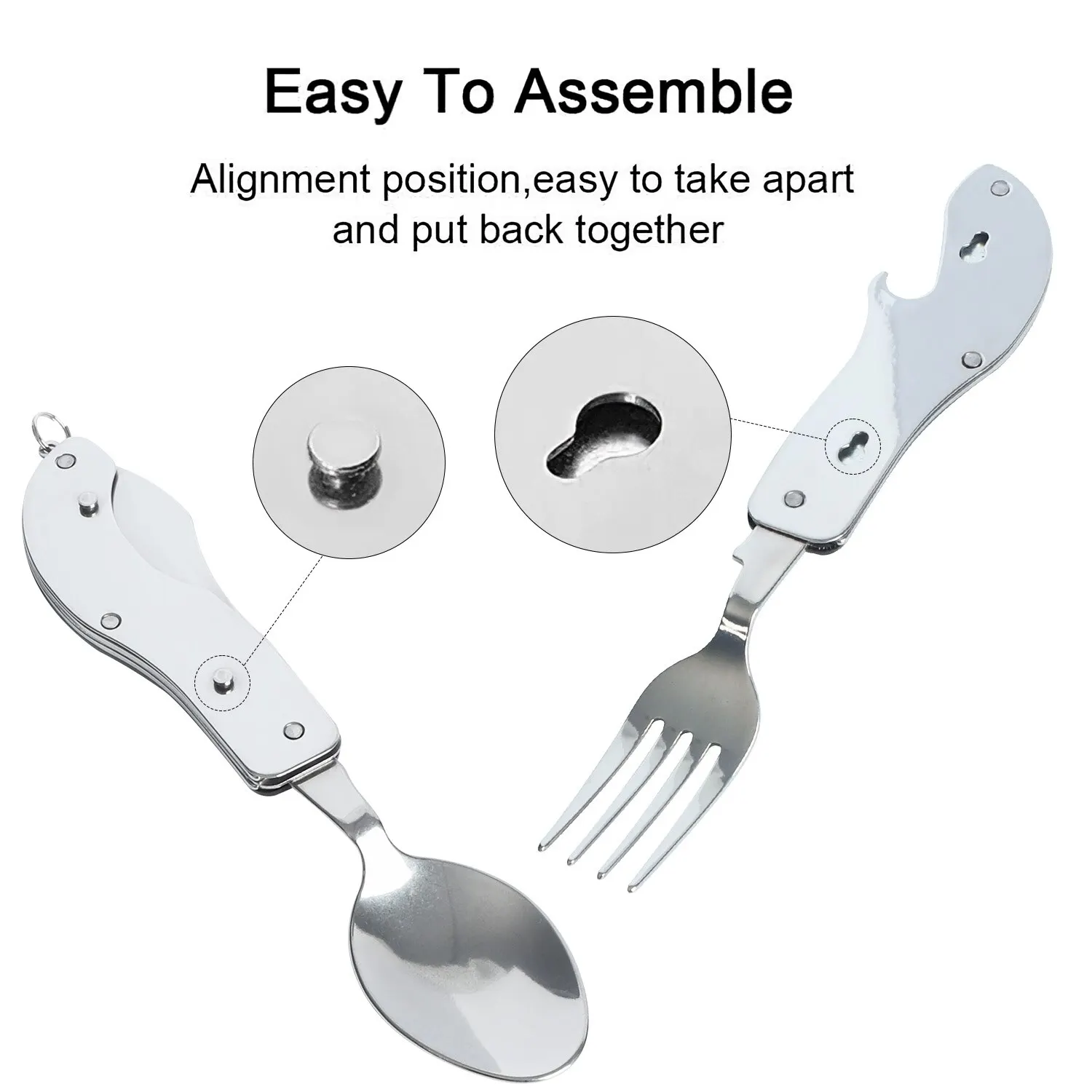 Foldable Tableware Knife Spoon Fork Camping Knife Fork Spoon Combination Tableware Outdoor Portable Multifunctional camping cutlery,portable tableware,portable cutlery