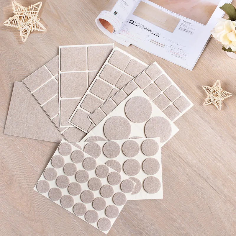 Furniture Leg Pads 1/3/72pcs Thicken Self Adhesive Felt Chair Leg Pads Floor Protectors Furniture Table Leg Covers Round Bottom Anti-Slip