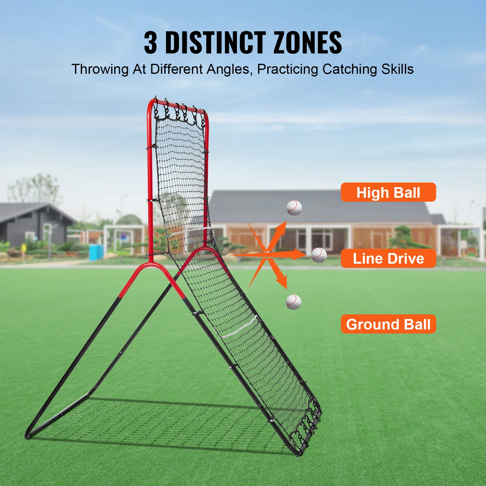 Portable Baseball Rebounder Net for Pitching Practice