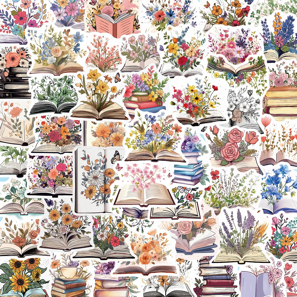 10/30/50pcs Kawaii Art Book Flower Aesthetic Graffiti Stickers Decals DIY Laptop Scrapbook Suitcase Decoration Sticker Kids Toys sharkbang bobo whole full set scrapbook stickers korean decor lable for journal album book stationery kawaii sticker suppliers