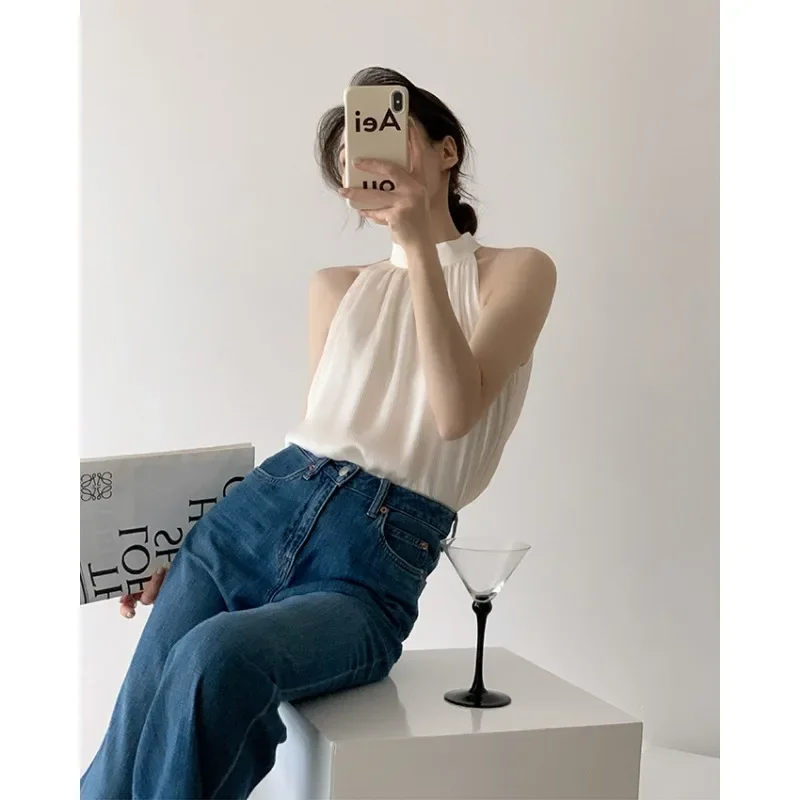 white chiffon tank blouse