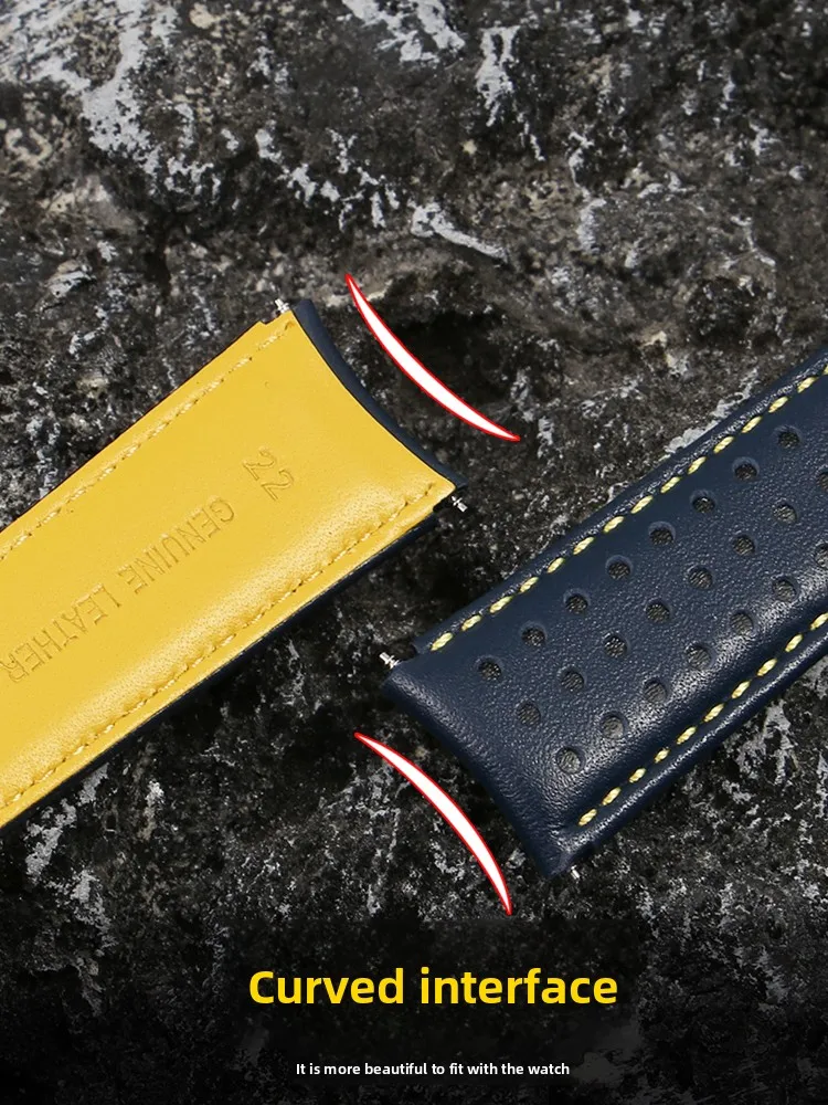 Blue Angel Eco-Drive Genuine Leather Watch Strap - Men's 22mm/23mm Bow Design
