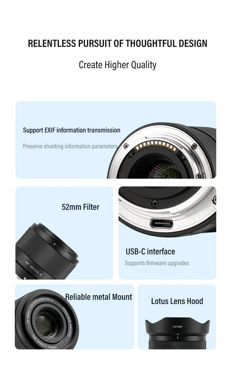 40mm F2.5 for Sony E Lens Nikon Z Lens Camera Lens Full Frame Auto Focus Portrai