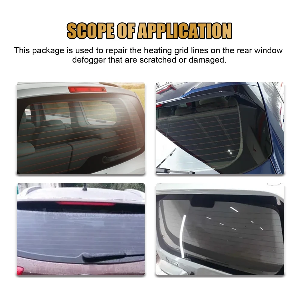 Car Rear Window Defogger Repair Kit DIY Quick Repair Grid Defroster Kit Fix Heater Glass Lines Defroster Grid Car Accessories
