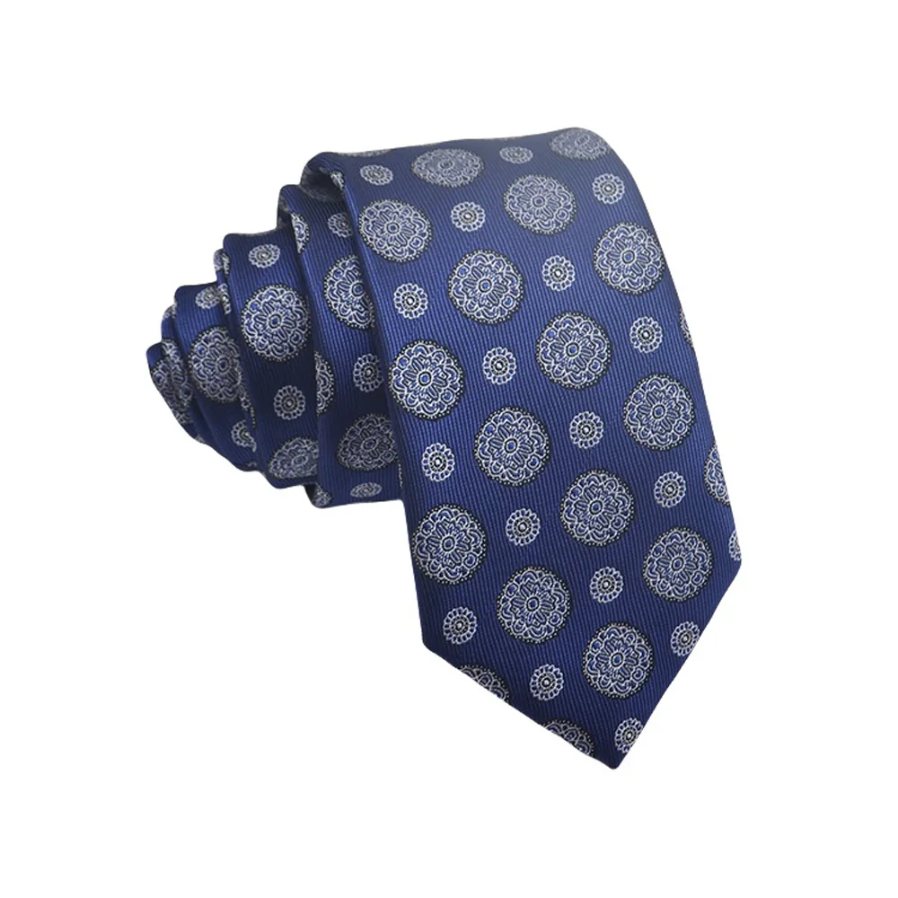 Mens Jacquard Tie - Floral Dot Necktie for Weddings  Daily Wear