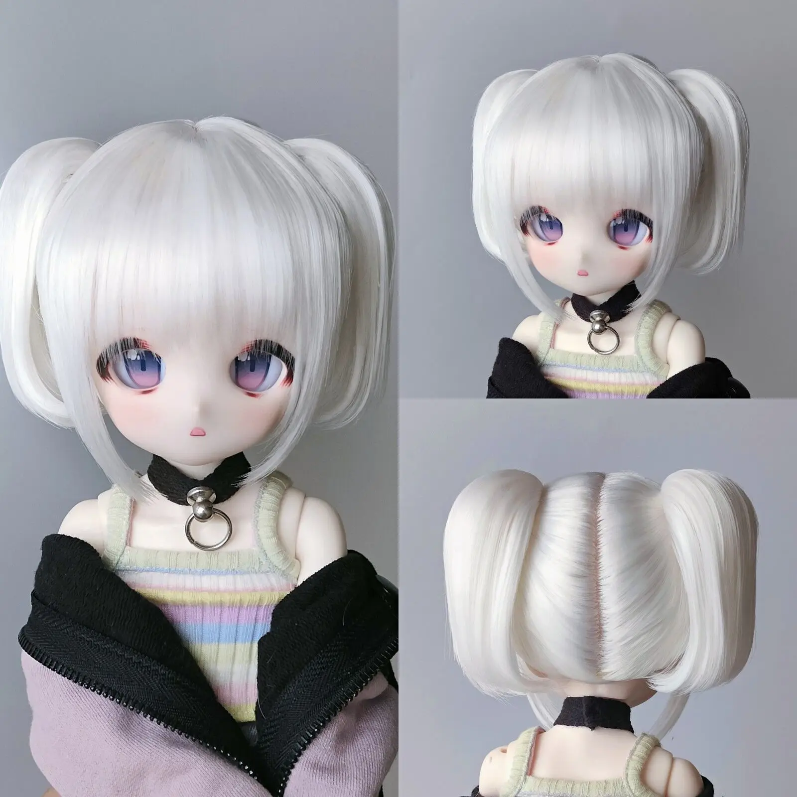 Doll Wig 1/3 8-9inch Pure White Double Ponytail Milk Silk for BJD/ SD/Smart Doll/MSD/Minifee/Yosd Doll Accessories find smart note white grid блокнот