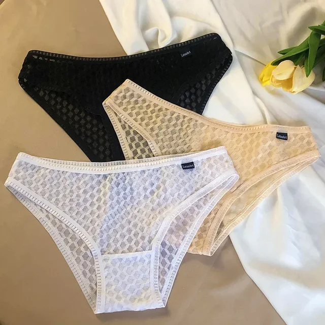 Culotte transparente en dentelle pour femme, sexy, en maille, respirante, douce, lingerie intime 1