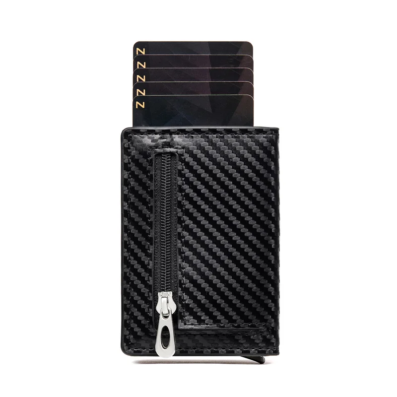 ZOVYVOL-cartera de cuero PU con bloqueo RFID, tarjetero magnético, monedero inteligente, Vintage