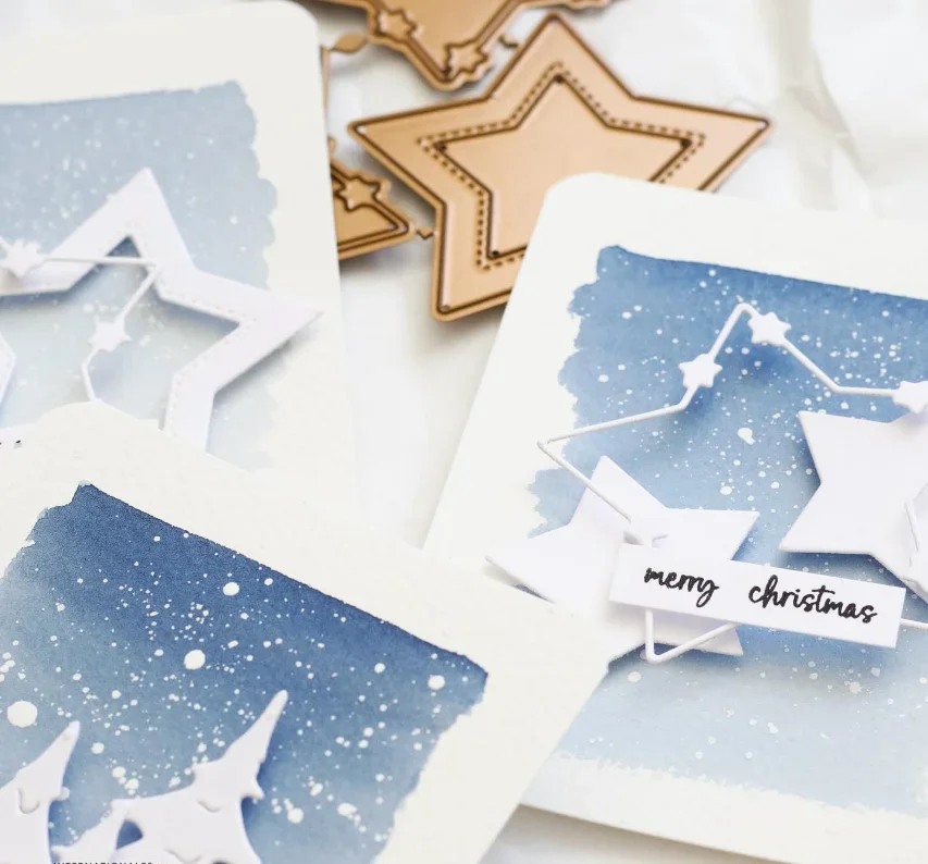 Mmao Craft Metall-Stanzformen, geschnittene Matrizenform, Sternrahmen, Dekoration, Sammelalbum, Papier, Basteln, Messerform, Klingenstanzer, Schablonen – Detail 2