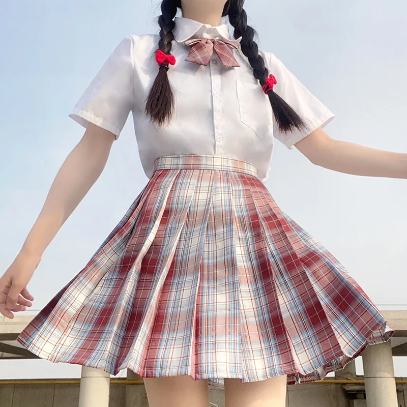 

2024 Plaid Women Pleated Skirt Bow Knot Summer High Waist Preppy Girls Dance Mini Skirt Cute A Line Harajuku Sexy Japan Faldas