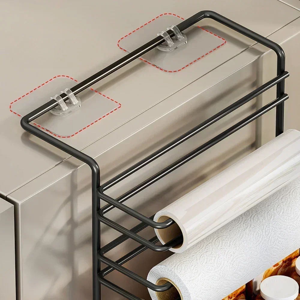 Kitchen Refrigerator Side Shelf Spice Storage Rack Organizer for Refrigerator Kitchen Paper Holder Seasoning Organizer Rack 4