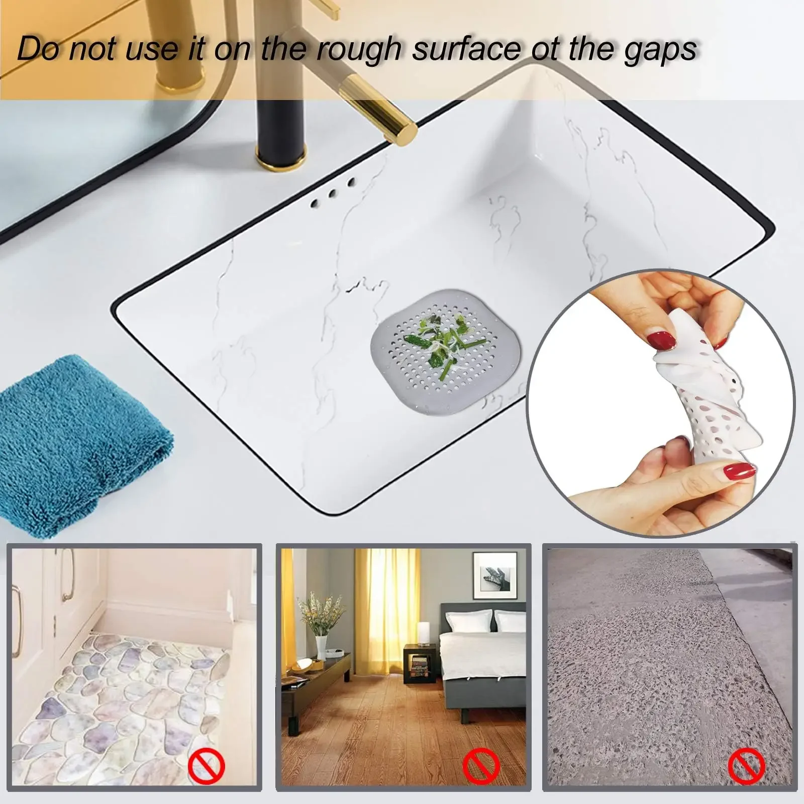 Bouchon d'égout de cuisine en Silicone, salle de bains, sol, baignoire, filtre à eau, accessoires pour la maison, douche, collecteur de cheveux, filtre d'évier 2