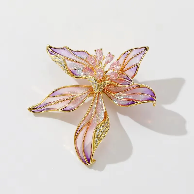 Flower Brooches Rose Peony Lily Iris for Women Men