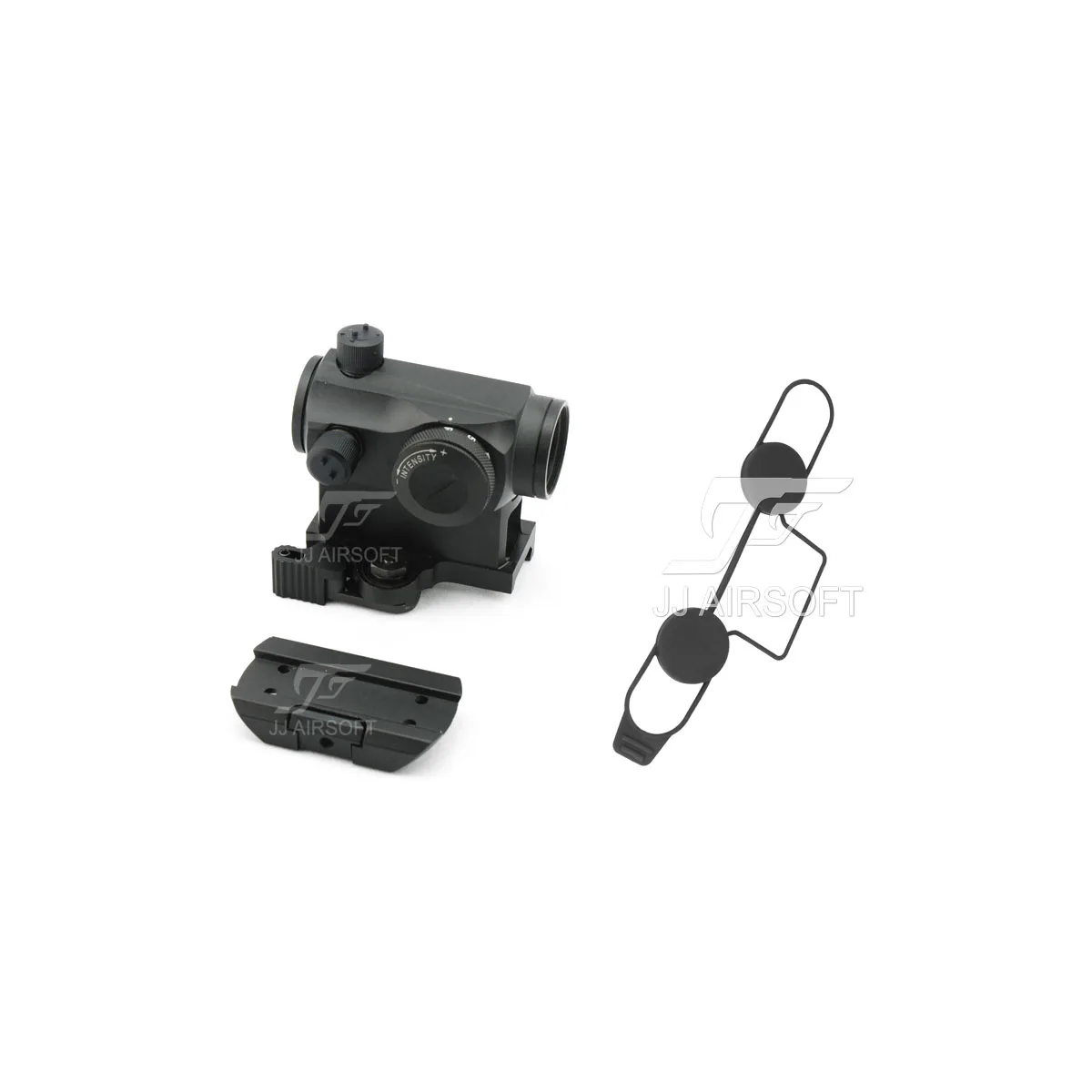 

JJ Airsoft Micro 1x24 красная точка с креплением QD и низким креплением (черный/коричневый)