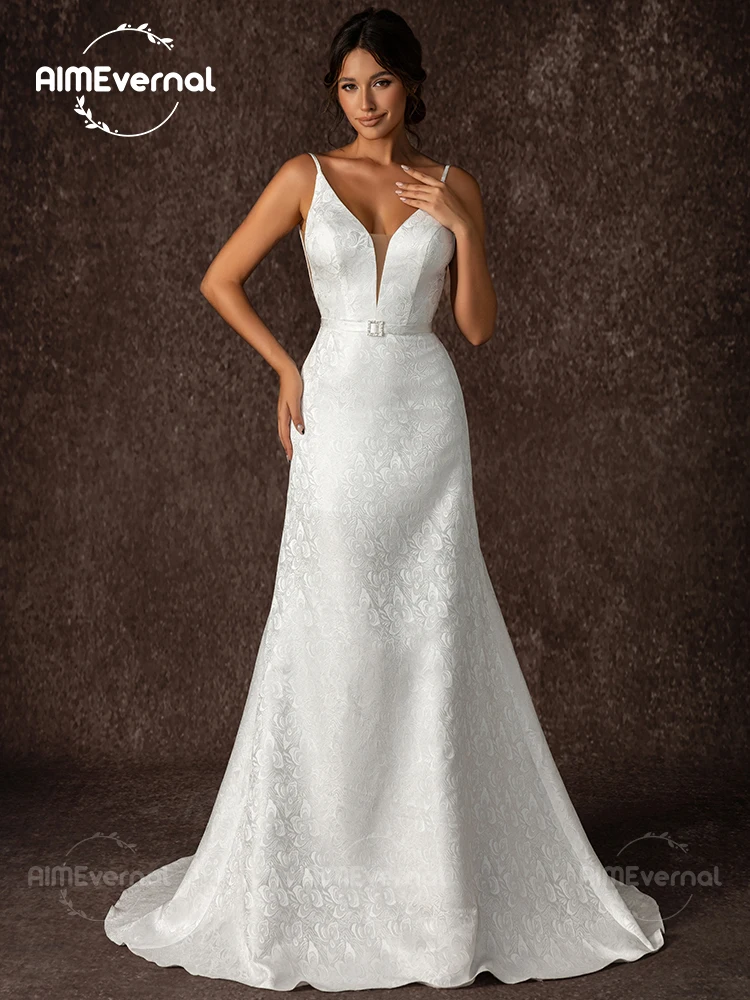 

Женское жаккардовое платье It's yiiya, Белое Облегающее Платье с V-образным вырезом и открытой спиной на лето 2019