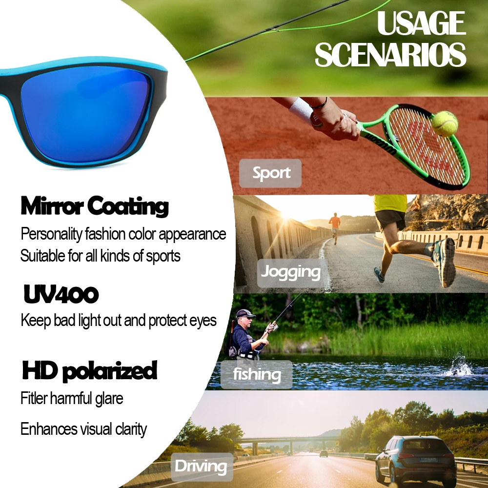 Men Polarized Fishing Sunglasses Goggles Driving Shades Hiking Fishing Classic Sun UV400 Eyewear