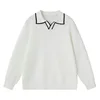Light Maturity Knitted Sweater Men's Knitwear Overhead Color Block Collar Commuting Casual Long Sleeve round Neck Pullover