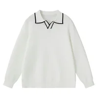 Light Maturity Knitted Sweater Men's Knitwear Overhead Color Block Collar Commuting Casual Long Sleeve round Neck Pullover