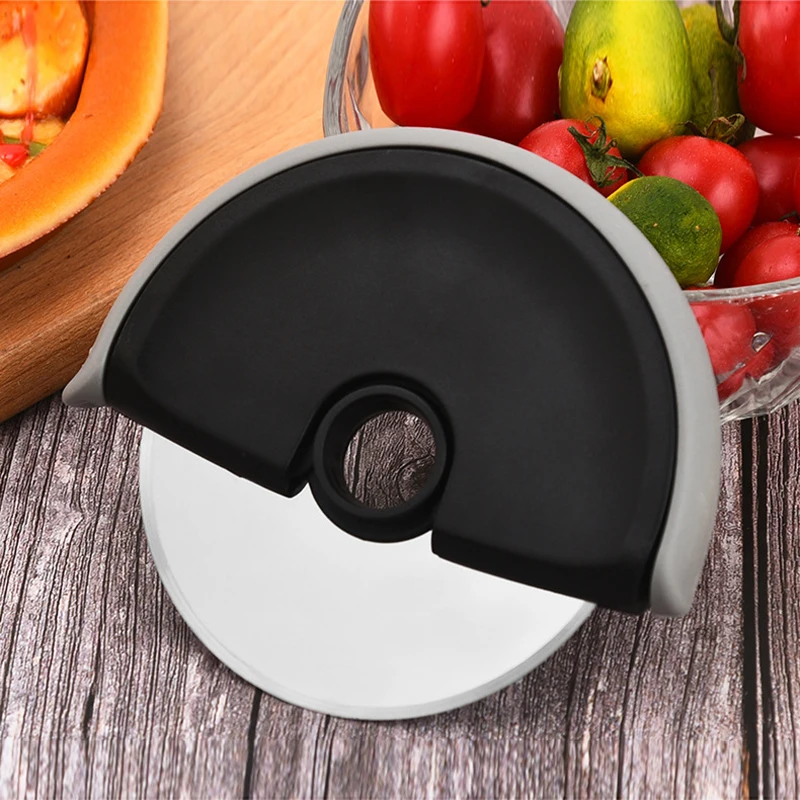 Round Wheel Cutting Knife For Pizza With Lid Stainless Steel Roller Dough Pizza Slicer Cutter Pastry Baking Kitchen Accessories