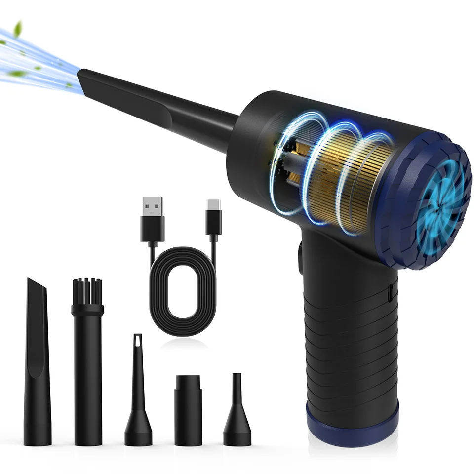 Soffiatore Elettrico Ad Aria Compressa - 300000 RPM Ricaricabile Con Luce E Accessori - Foto 5