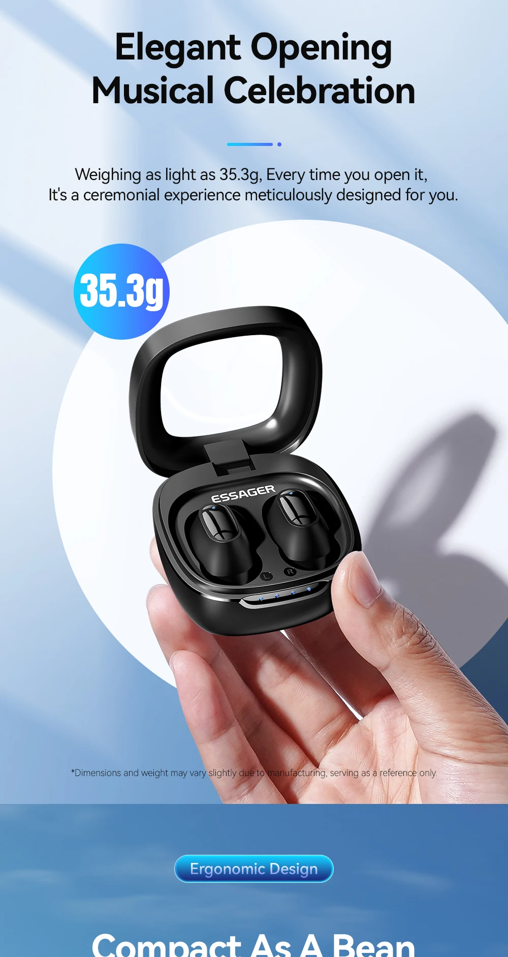 Description Picture 4 of itemEssager TWS Bluetooth5.3 Earphone Noise Cancelling Earbuds True Wireless Stereo Sports Headset  In-Ear Handsfree With Microphone