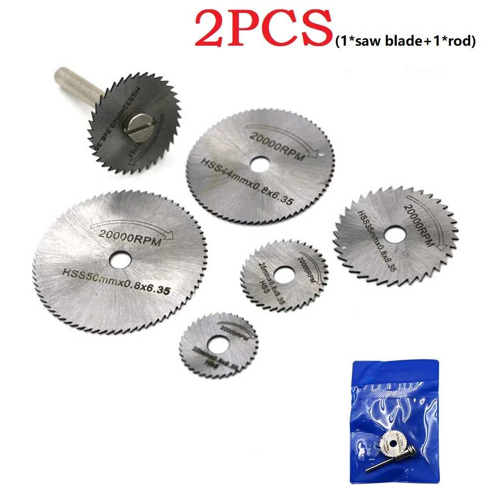 2PCS Mini HSS Circular Saw Blade Rotary Tool For Metal Cutter Wood Cutting Disc For Dremel Rotary Tool 22-50mm Power