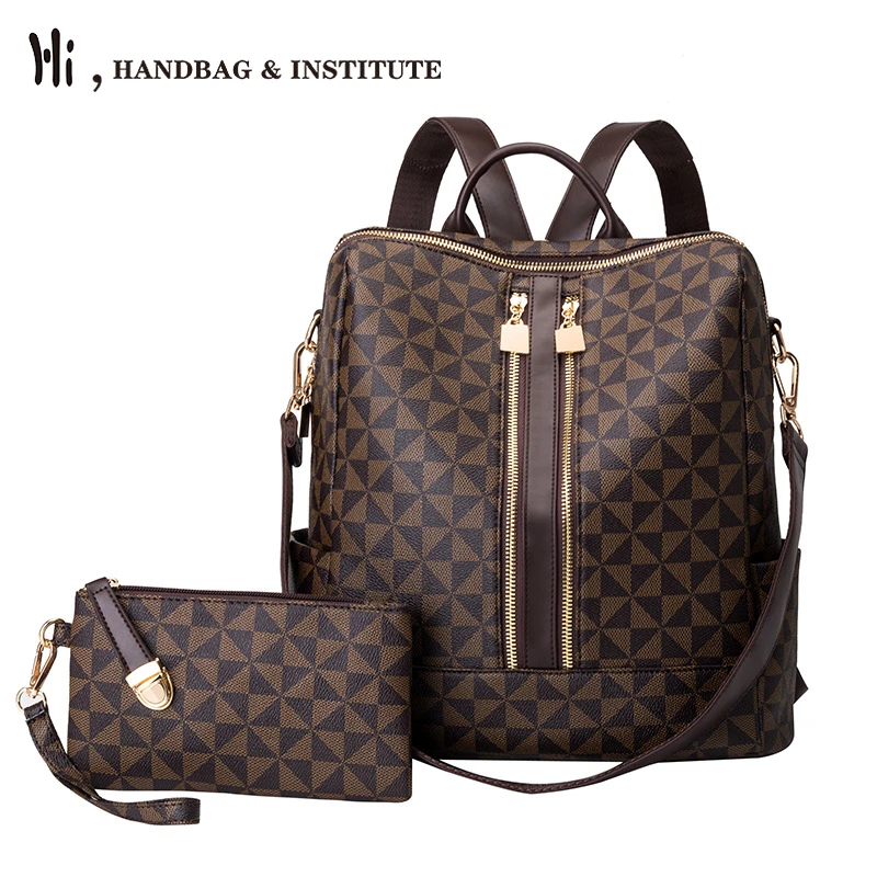 Classic Large Capacity Ladies Backpack Purse Set 2 In 1 2022 New Luxury Designer Leather Pattern