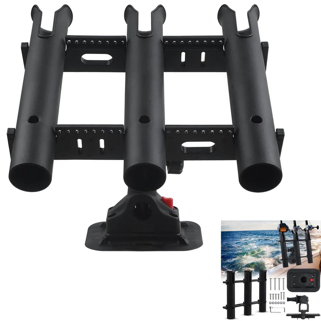 Supporto Per Canna Da Pesca Staffa Tubo 3 Portacanna Portacanna Per Canna Da Pesca Per Barca Kayak Garage Storage Truck Con Viti Montaggio Laterale