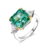Emerald High Carbon Diamond Rings For Women - Wedding Fine Jewelry 8